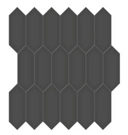 Triton II Coal  2x5 Matte Picket Mosaic | Aphelion