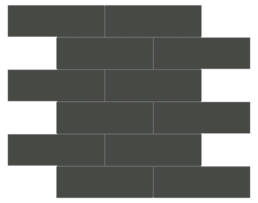 Triton II Coal 2x6 Glossy Brick Mosaic | Aphelion