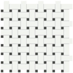 Triton II Porcelain/Coal 12x12 Matte Basketweave Mosaic | Aphelion