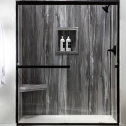 Amherst Gray Shower Wall Kit 30x60x78 | Aphelion Collection