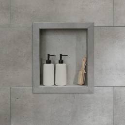 Clouded Chrome Shower Niche 14.5x12 Inside | Aphelion Collection