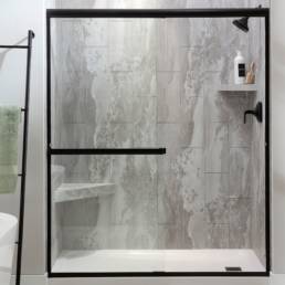 Mist Gray Shower Wall Kit 32x60x78 | Aphelion Collection