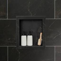 Noir Marble Shower Niche 14.5 x12 Inside | Aphelion Collection